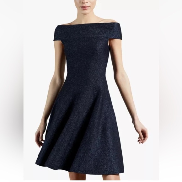 Ted Baker Dresses & Skirts - Ted Baker Strapless Midnight Blue Sparkle Dress Size 6